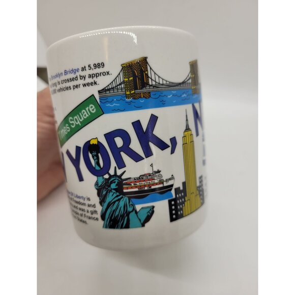 Vintg New York Manhattan Ceramic Mug Iconic Landmarks Coffee Mug souvenir - Picture 2 of 6